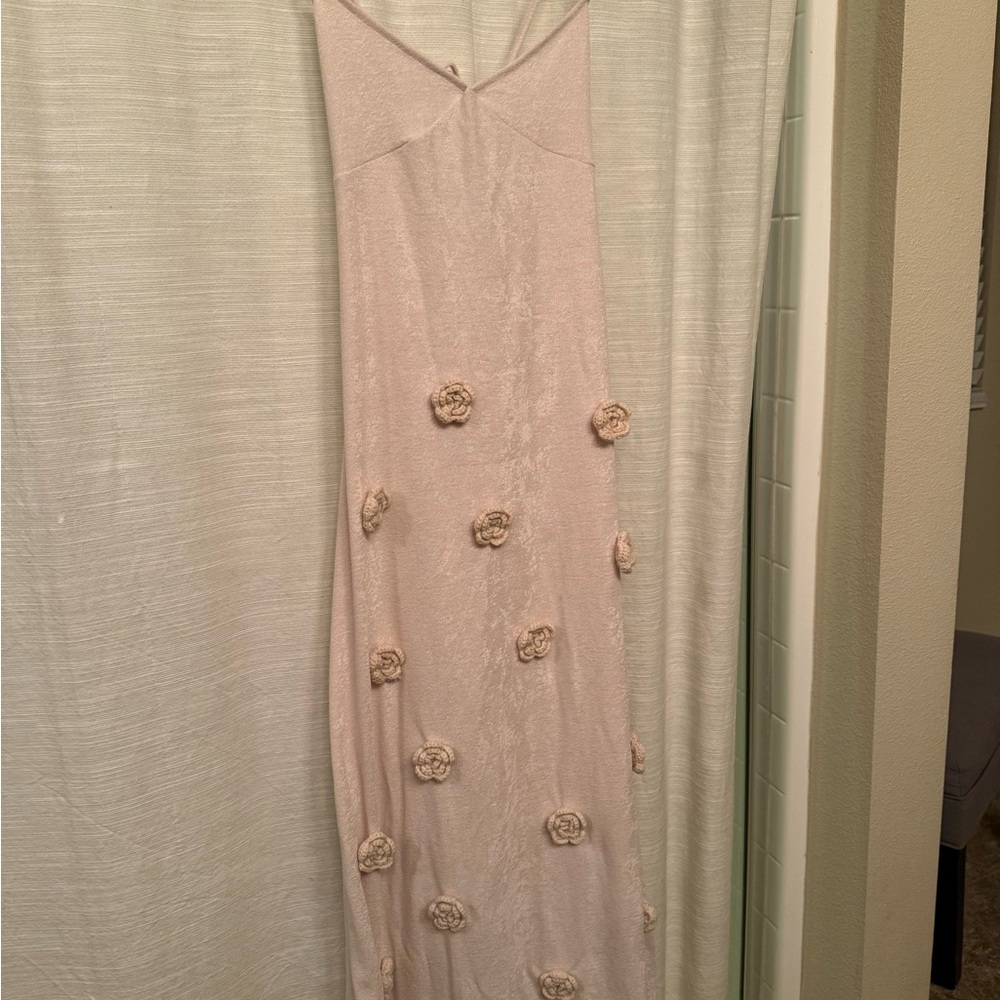 Elegant Pink Floral Women's Dress